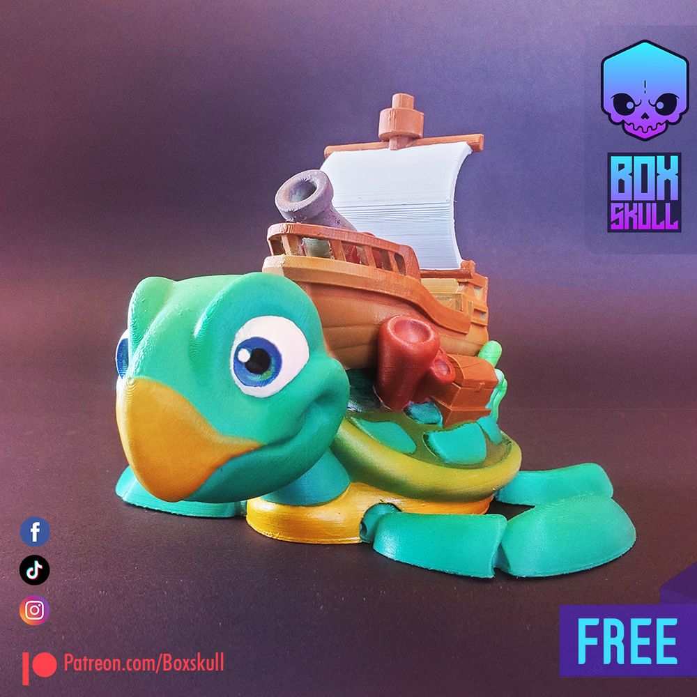 图片[2]-背船海龟-3D合纵社-3D打印模型STL格式3mf格式免费下载！