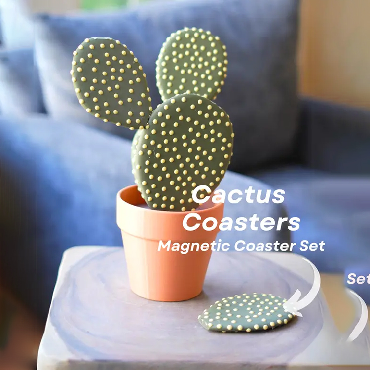 仙人掌杯垫-3D合纵社-3D打印模型STL格式3mf格式免费下载！