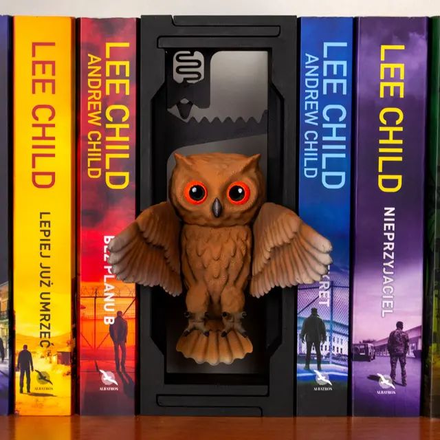 可动猫头鹰书立-3D合纵社-3D打印模型STL格式3mf格式免费下载！