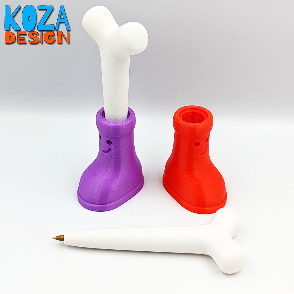 骨头鞋子笔-3D合纵社-3D打印模型STL格式3mf格式免费下载！