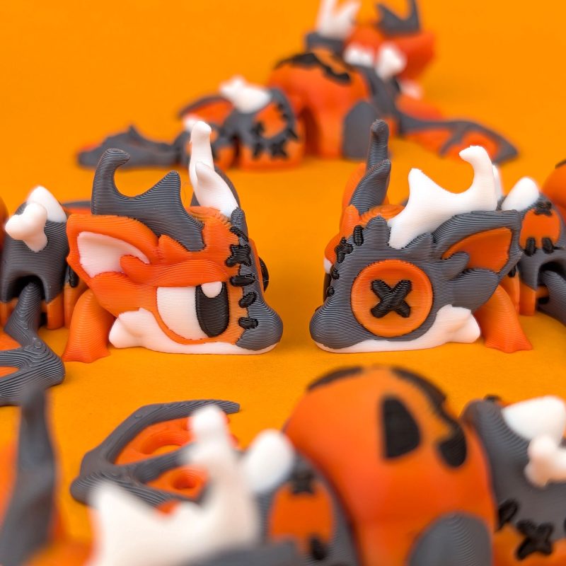 万圣节迷你龙、蛋-3D合纵社-3D打印模型STL格式3mf格式免费下载！