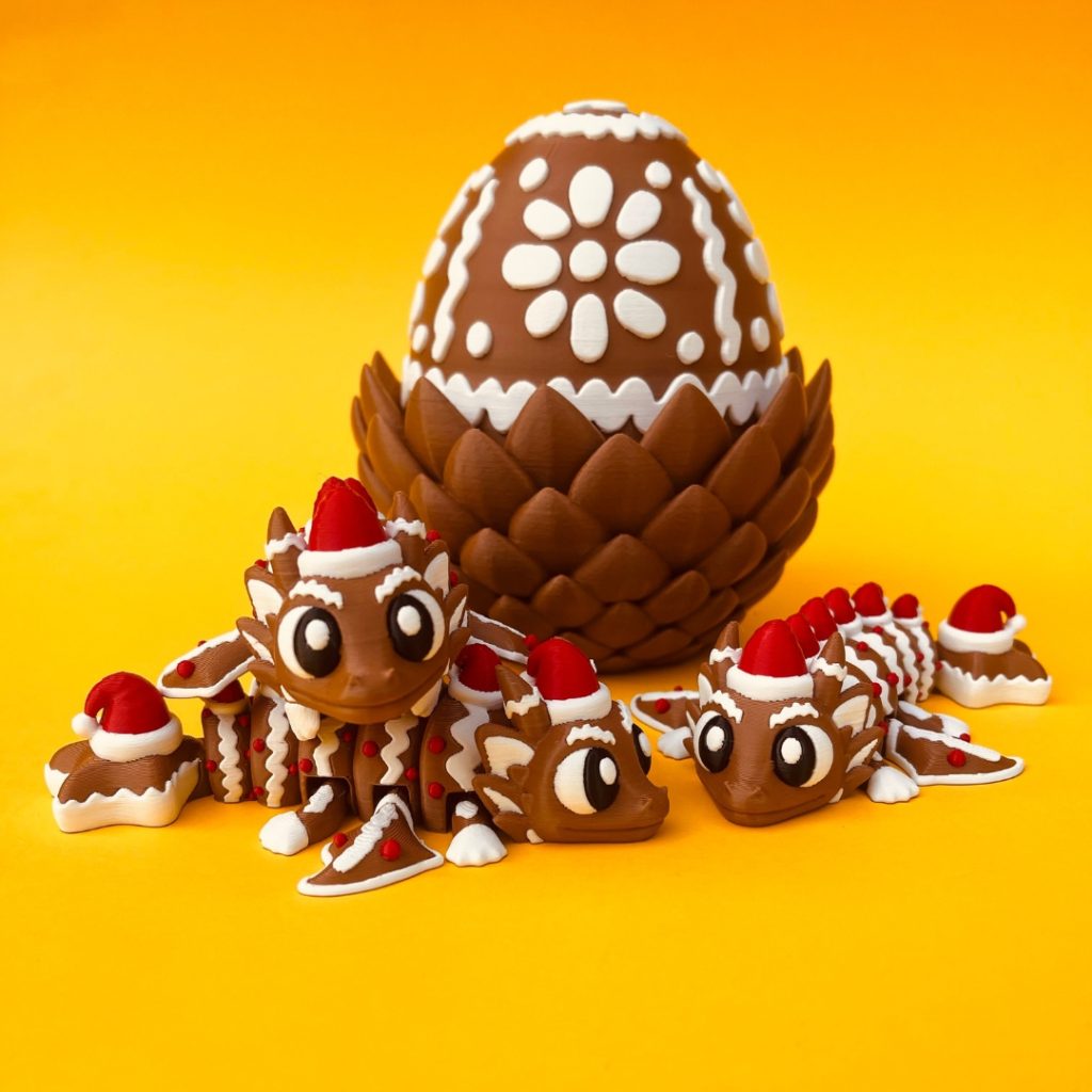 姜饼龙、蛋-3D合纵社-3D打印模型STL格式3mf格式免费下载！