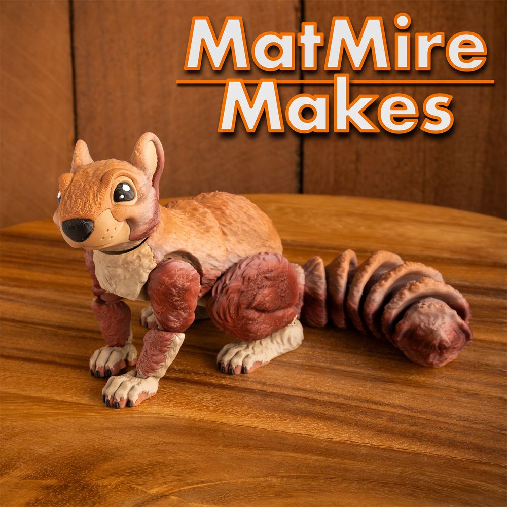 MatMire Makes NO:040 松鼠造型 含圣诞帽版本-3D合纵社-3D打印模型STL格式3mf格式免费下载！