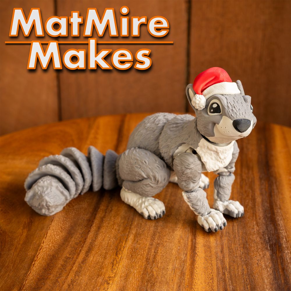 图片[2]-MatMire Makes NO:040 松鼠造型 含圣诞帽版本-3D合纵社-3D打印模型STL格式3mf格式免费下载！
