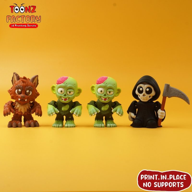 迷你僵尸、狼人和死神-3D合纵社-3D打印模型STL格式3mf格式免费下载！