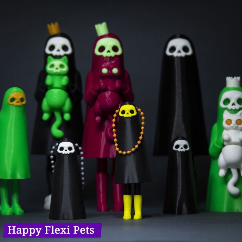 小黑和她的小猫咪-3D合纵社-3D打印模型STL格式3mf格式免费下载！