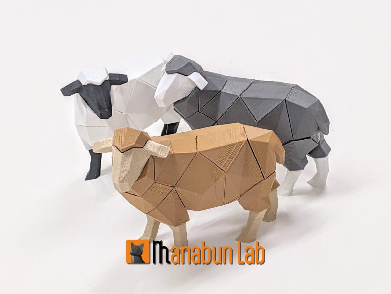 【拼图小动物】绵羊-3D合纵社-3D打印模型STL格式3mf格式免费下载！