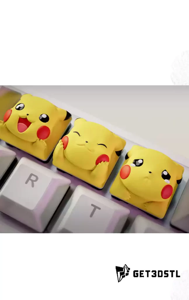 皮卡丘键帽-3D合纵社-3D打印模型STL格式3mf格式免费下载！