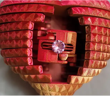 心形戒指礼盒-3D合纵社-3D打印模型STL格式3mf格式免费下载！