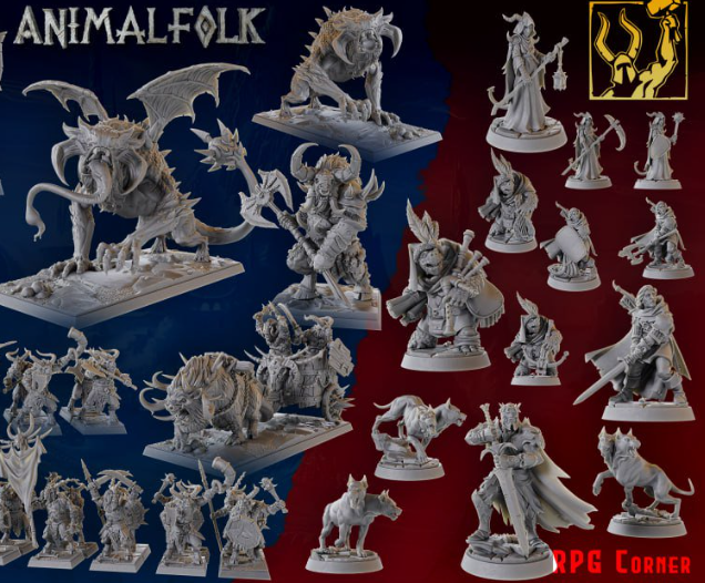 泰坦锻造 动物族裔与沼泽-3D合纵社-3D打印模型STL格式3mf格式免费下载！