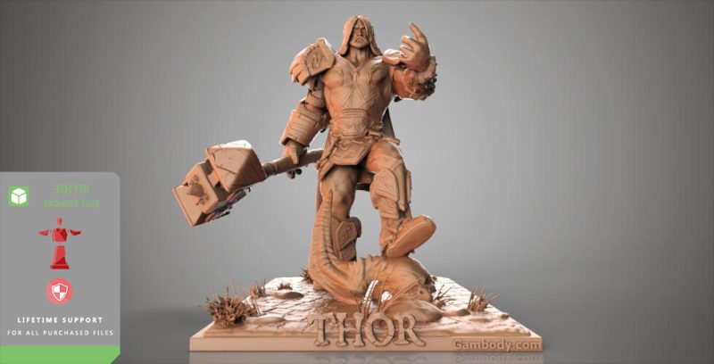 【神之浩劫】雷神-3D合纵社-3D打印模型STL格式3mf格式免费下载！