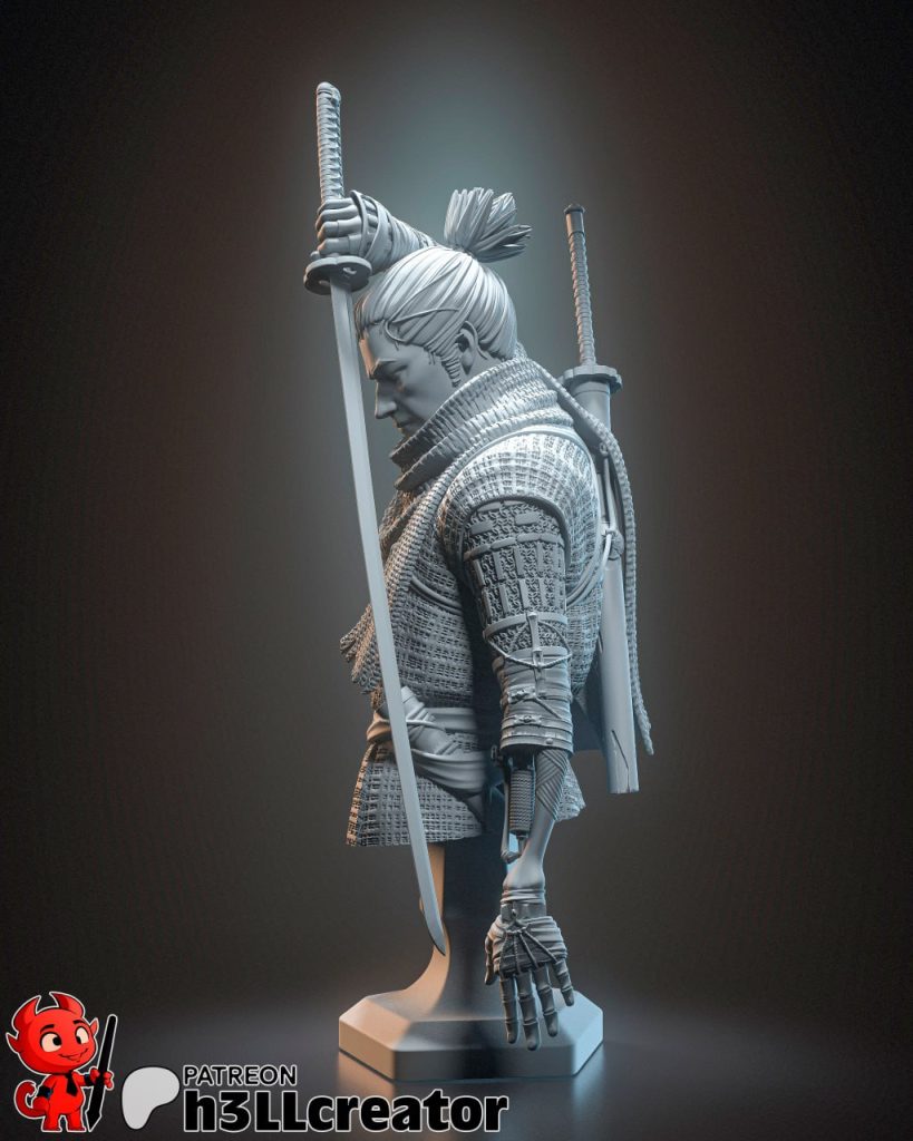 图片[2]-【只狼】狼半身像-3D合纵社-3D打印模型STL格式3mf格式免费下载！