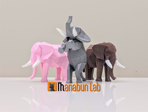 【拼图小动物】大象-3D合纵社-3D打印模型STL格式3mf格式免费下载！