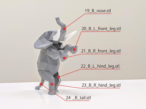 图片[2]-【拼图小动物】大象-3D合纵社-3D打印模型STL格式3mf格式免费下载！