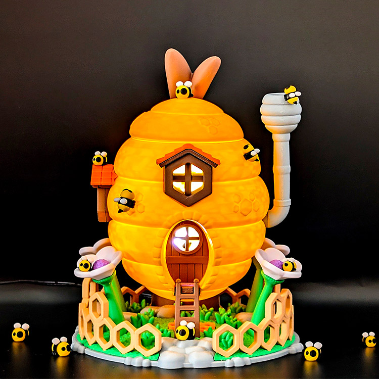 蜂巢小灯屋-3D合纵社-3D打印模型STL格式3mf格式免费下载！