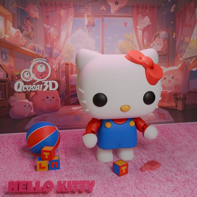 可动HELLO KITTY-3D合纵社-3D打印模型STL格式3mf格式免费下载!