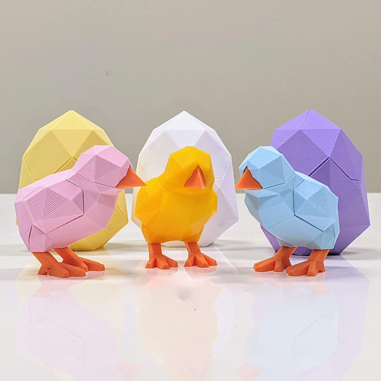 【拼图小动物】小鸡、蛋壳-3D合纵社-3D打印模型STL格式3mf格式免费下载！