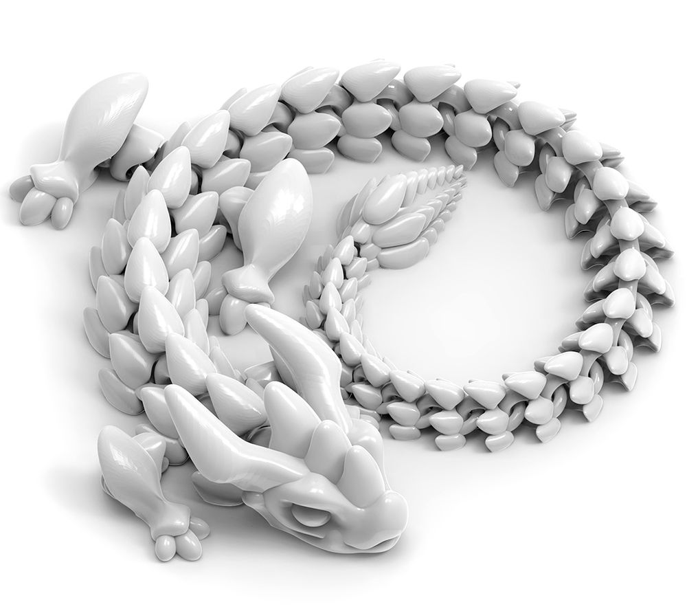 陶瓷龙-3D合纵社-3D打印模型STL格式3mf格式免费下载！