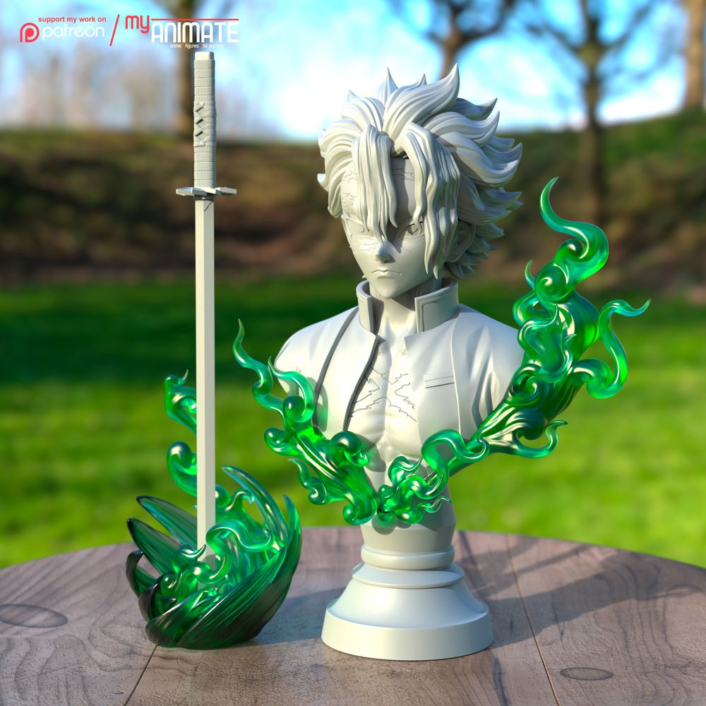 【鬼灭之刃】不死川实弥-3D合纵社-3D打印模型STL格式3mf格式免费下载！