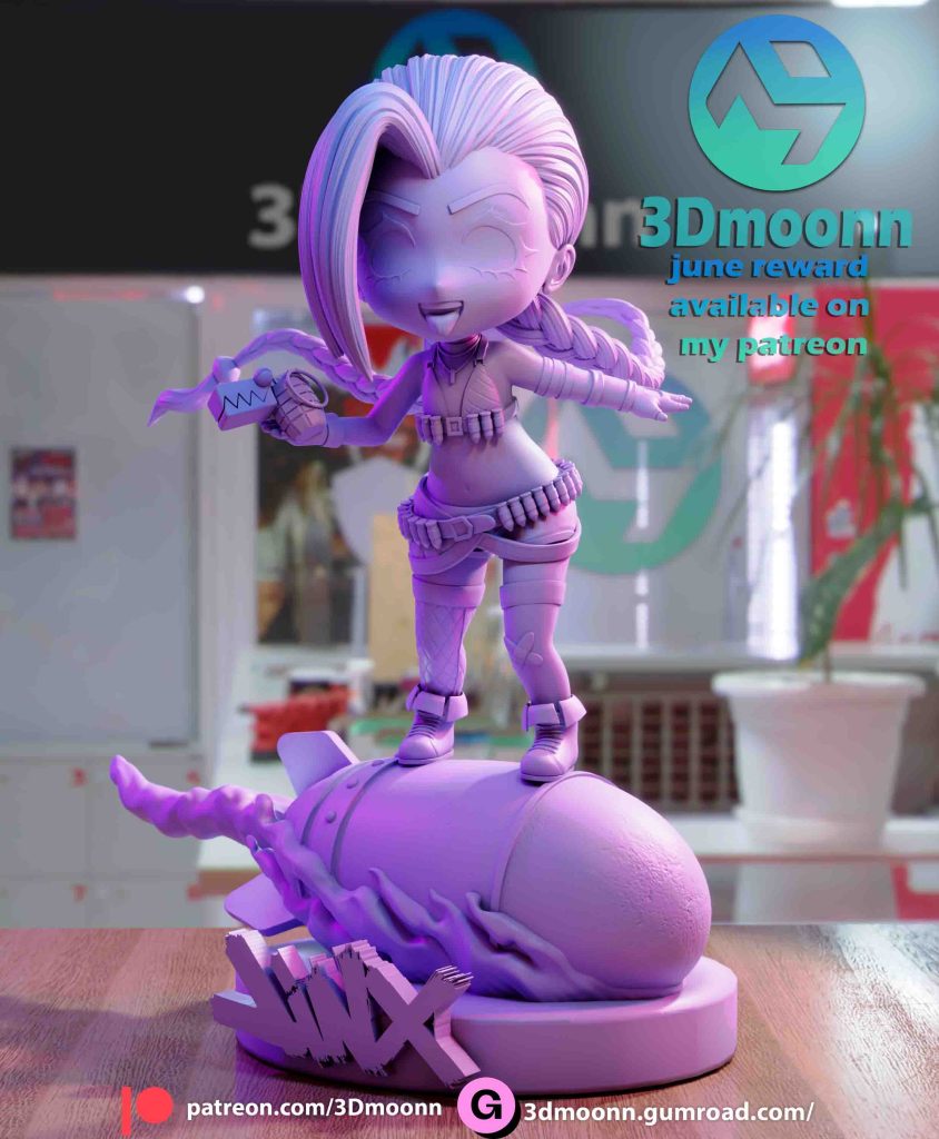 图片[5]-【英雄联盟】Q版 金克斯-3D合纵社-3D打印模型STL格式3mf格式免费下载！