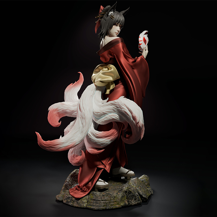 九尾妖狐-3D合纵社-3D打印模型STL格式3mf格式免费下载！