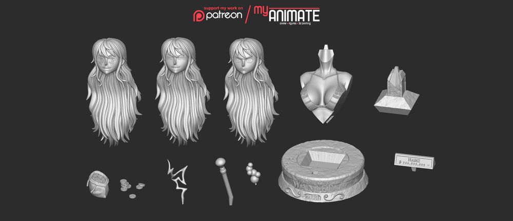 图片[5]-【海贼王】娜美半身像-3D合纵社-3D打印模型STL格式3mf格式免费下载！
