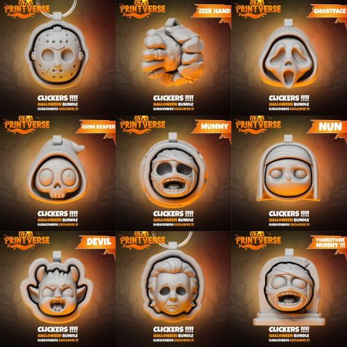 万圣节按键套装-3D合纵社-3D打印模型STL格式3mf格式免费下载！