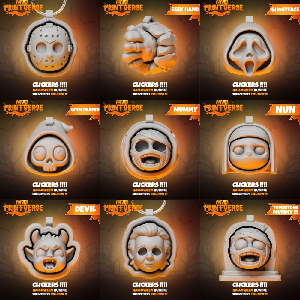 万圣节按键套装-3D合纵社-3D打印模型STL格式3mf格式免费下载！