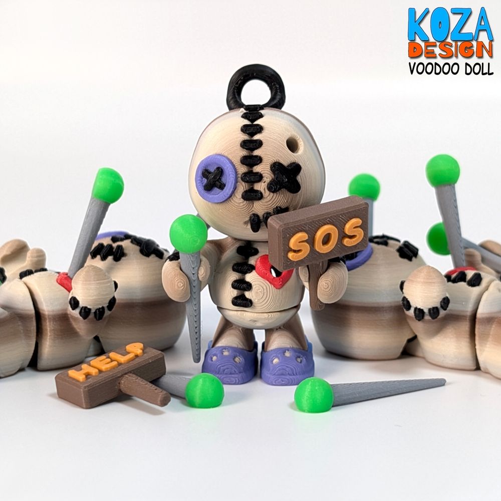 Koza Design NO:002 巫毒娃娃-3D合纵社-3D打印模型STL格式3mf格式免费下载！