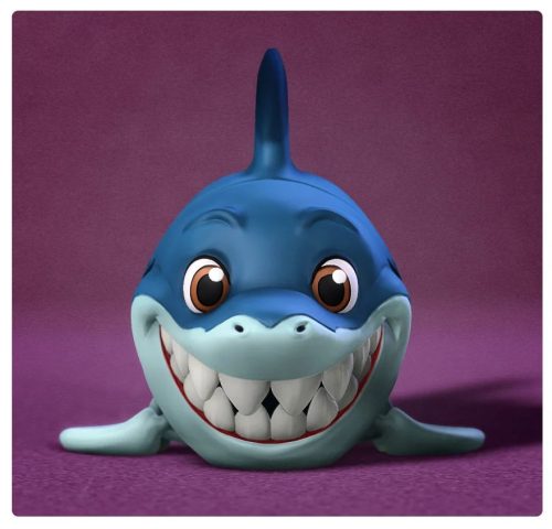 开心鲨鱼-3D合纵社-3D打印模型STL格式3mf格式免费下载！