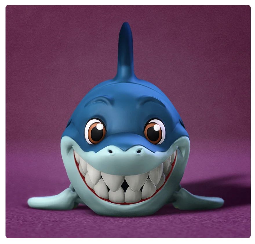 开心鲨鱼-3D合纵社-3D打印模型STL格式3mf格式免费下载！