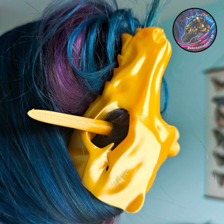 Kirsten M 狼头骨发夹-3D合纵社-3D打印模型STL格式3mf格式免费下载！