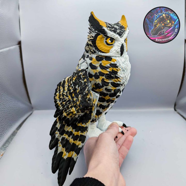 图片[2]-Kirsten M 灵活的大角鸮 猫头鹰-3D合纵社-3D打印模型STL格式3mf格式免费下载！