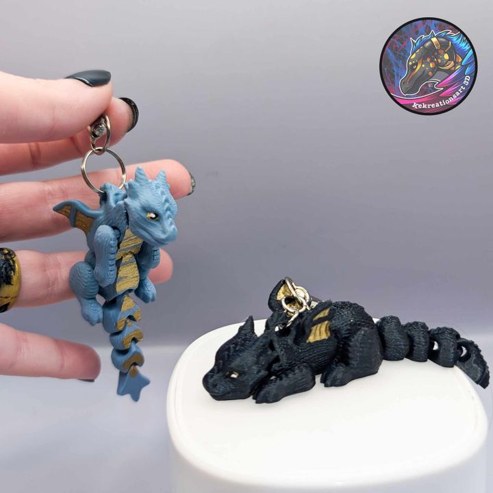 图片[4]-Kirsten M 蓬头垢面的小龙软胶钥匙扣-3D合纵社-3D打印模型STL格式3mf格式免费下载！