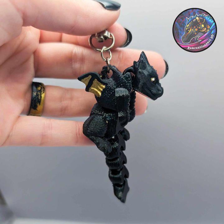 图片[3]-Kirsten M 蓬头垢面的小龙软胶钥匙扣-3D合纵社-3D打印模型STL格式3mf格式免费下载！