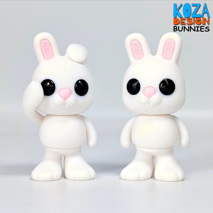 Koza Design NO:013 兔子 BUNNY ORIGINAL-3D合纵社-3D打印模型STL格式3mf格式免费下载！