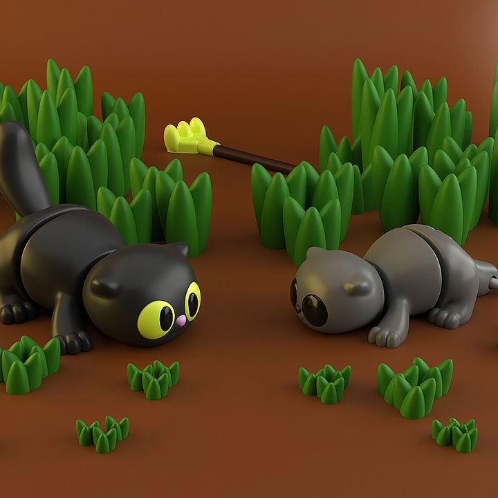 图片[3]-Koza Design NO:012 影子小猫 SHADOW KITTEN-3D合纵社-3D打印模型STL格式3mf格式免费下载！