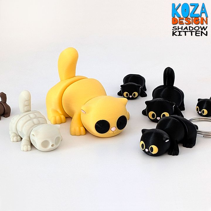 Koza Design NO:012 影子小猫 SHADOW KITTEN-3D合纵社-3D打印模型STL格式3mf格式免费下载！