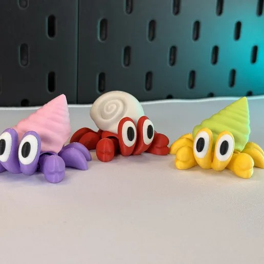 可动式可爱寄居蟹-3D合纵社-3D打印模型STL格式3mf格式免费下载！