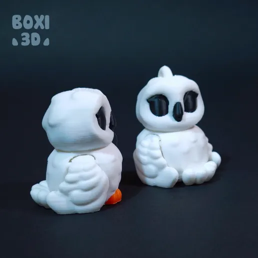 BOXI3D NO:009 雪鸮 Snowy Owl-3D合纵社-3D打印模型STL格式3mf格式免费下载！