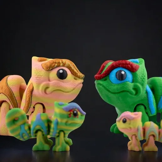 Raki-Box NO:011 Q版变色龙-3D合纵社-3D打印模型STL格式3mf格式免费下载！