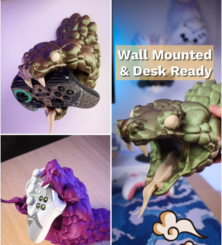 图片[2]-蛇形壁挂式手柄支架-3D合纵社-3D打印模型STL格式3mf格式免费下载！