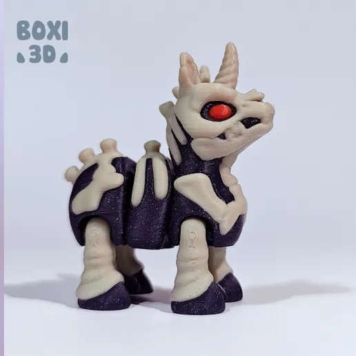 图片[3]-BOXI3D NO:006 小骷髅独角兽-3D合纵社-3D打印模型STL格式3mf格式免费下载！