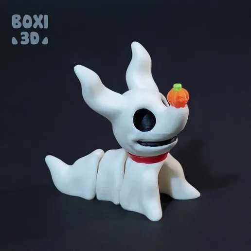 BOXI3D NO:005 小零 幽灵狗 LITTLE ZERO THE GHOST DOG -3D合纵社-3D打印模型STL格式3mf格式免费下载！