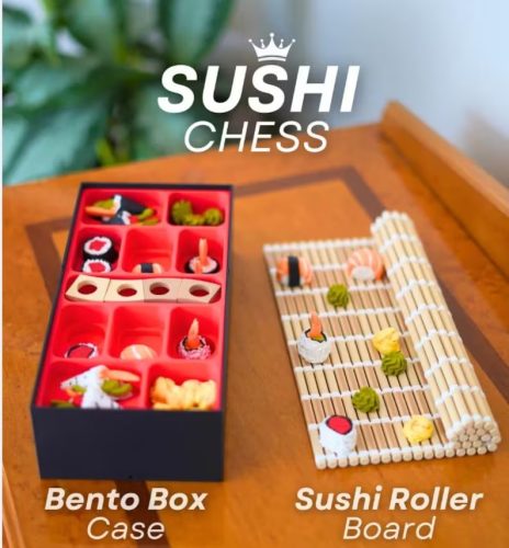 寿司国际象棋 便当盒和寿司卷板-3D合纵社-3D打印模型STL格式3mf格式免费下载！