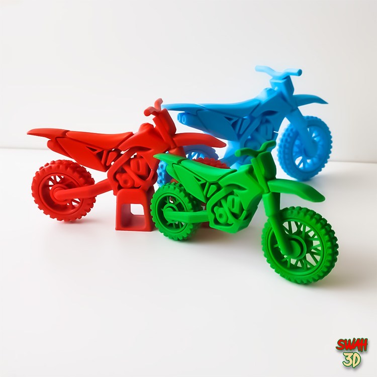 一体打印可动越野摩托车-3D合纵社-3D打印模型STL格式3mf格式免费下载！