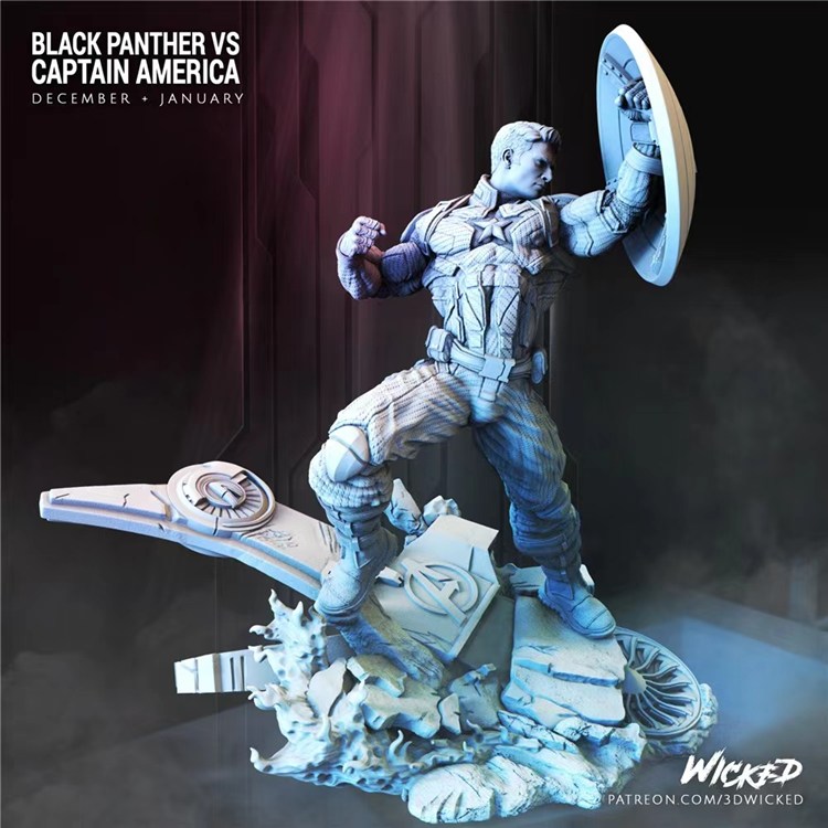 美国队长-3D合纵社-3D打印模型STL格式3mf格式免费下载！