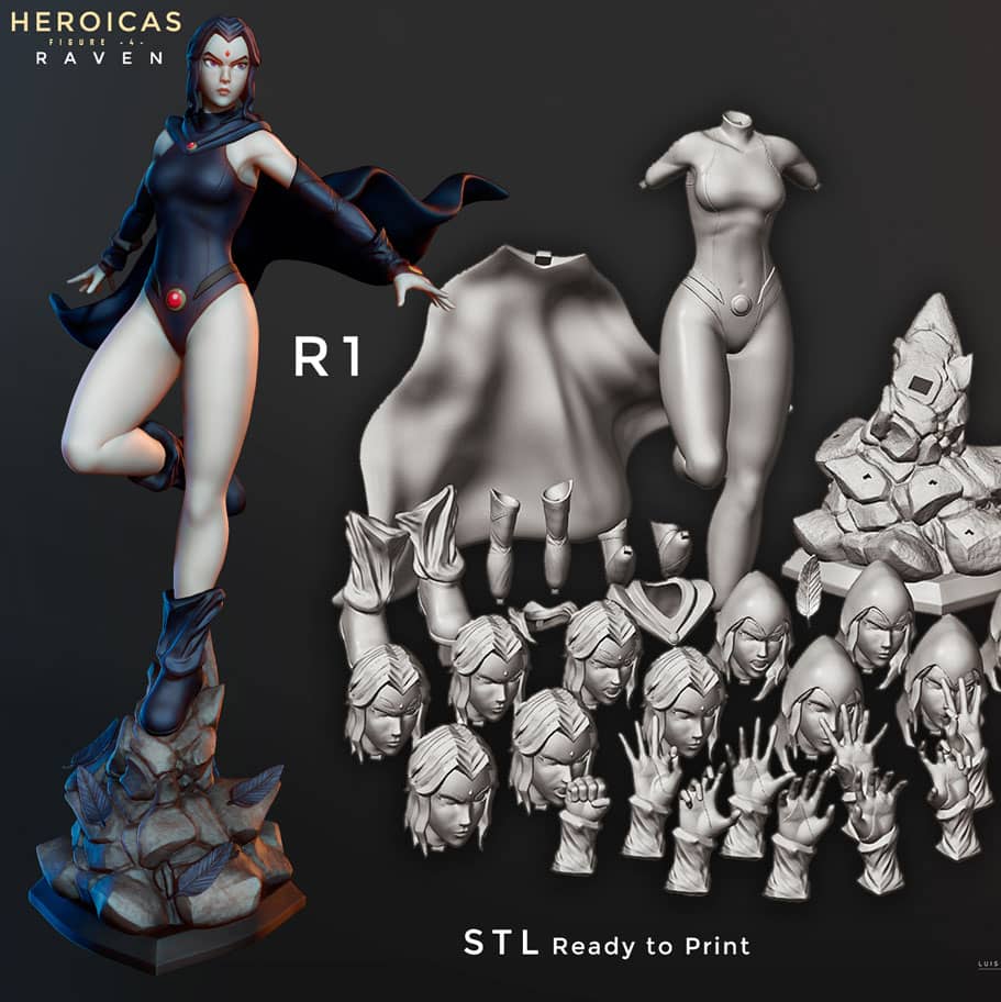 【DC英雄】乌鸦雷切尔-3D合纵社-3D打印模型STL格式3mf格式免费下载！