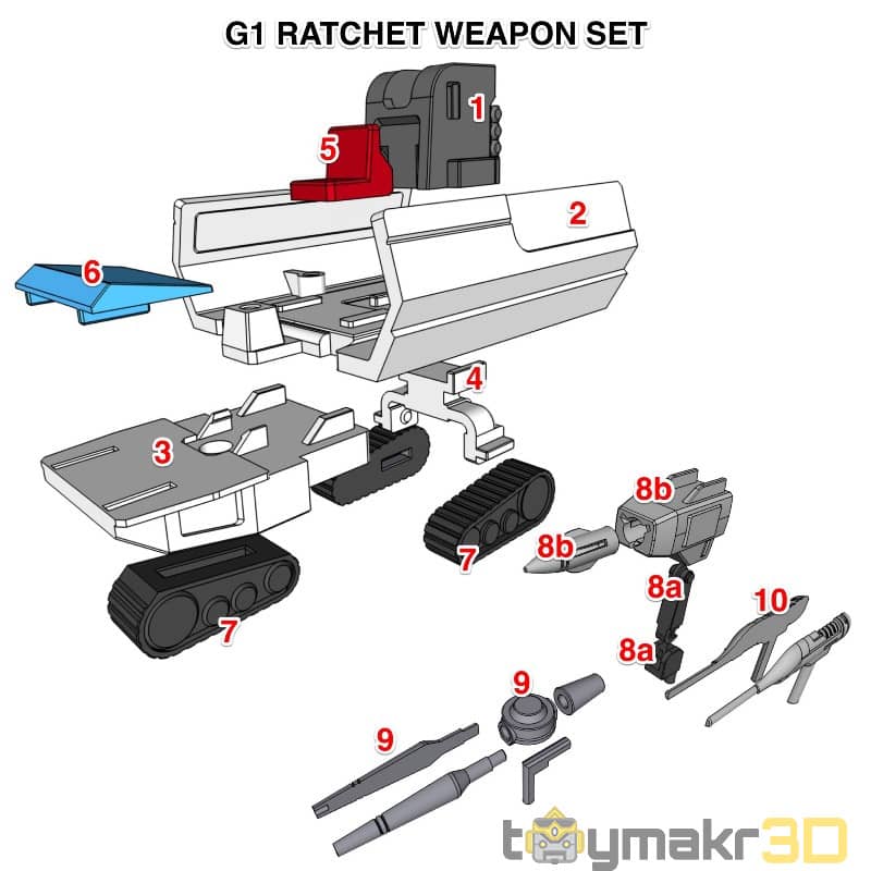 图片[3]-【变形金刚】Ratchet Weapon Set-3D合纵社-3D打印模型STL格式3mf格式免费下载！