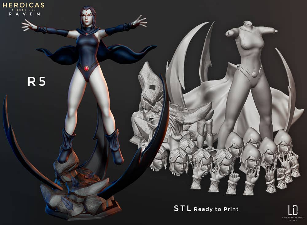 图片[2]-【DC英雄】乌鸦雷切尔-3D合纵社-3D打印模型STL格式3mf格式免费下载！